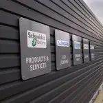 Aluminium panels mounted on stand offs