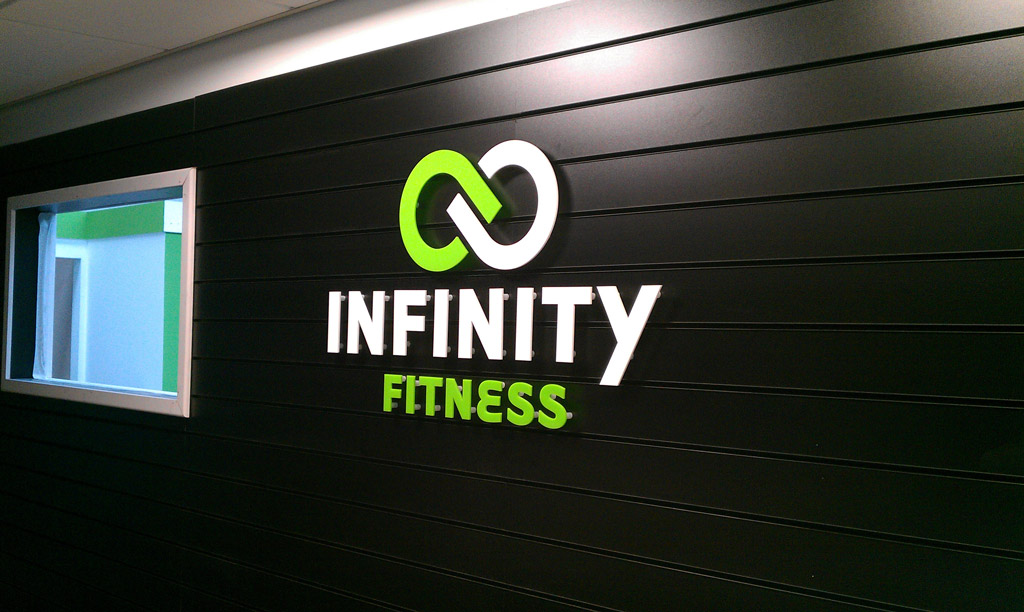 Flat cut letters mounted on stand offs