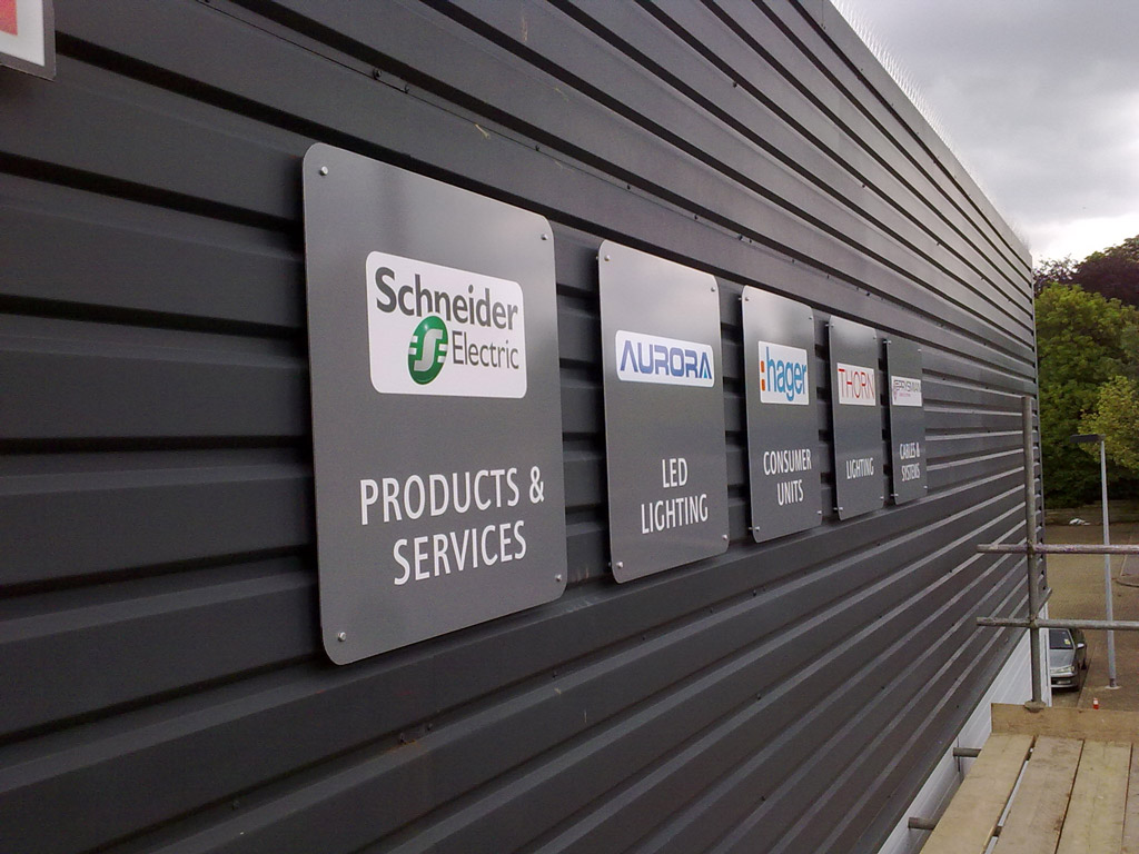 Aluminium panels mounted on stand offs